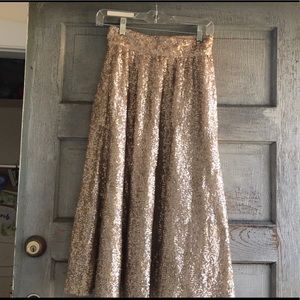 Champagne gold sequined ASOS skirt